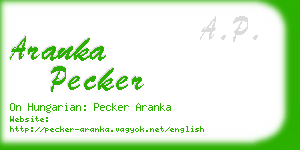 aranka pecker business card